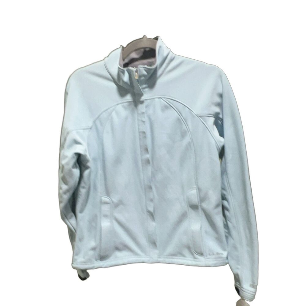 L.L.Bean DAKM4 Women's Windbreaker Jacket Blue Size M Full Zip Softshell